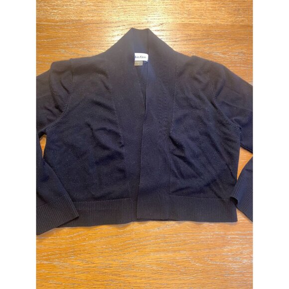 Calvin Klein Womens Black Open Front Cardigan Sweater Size Small - Picture 1 of 3